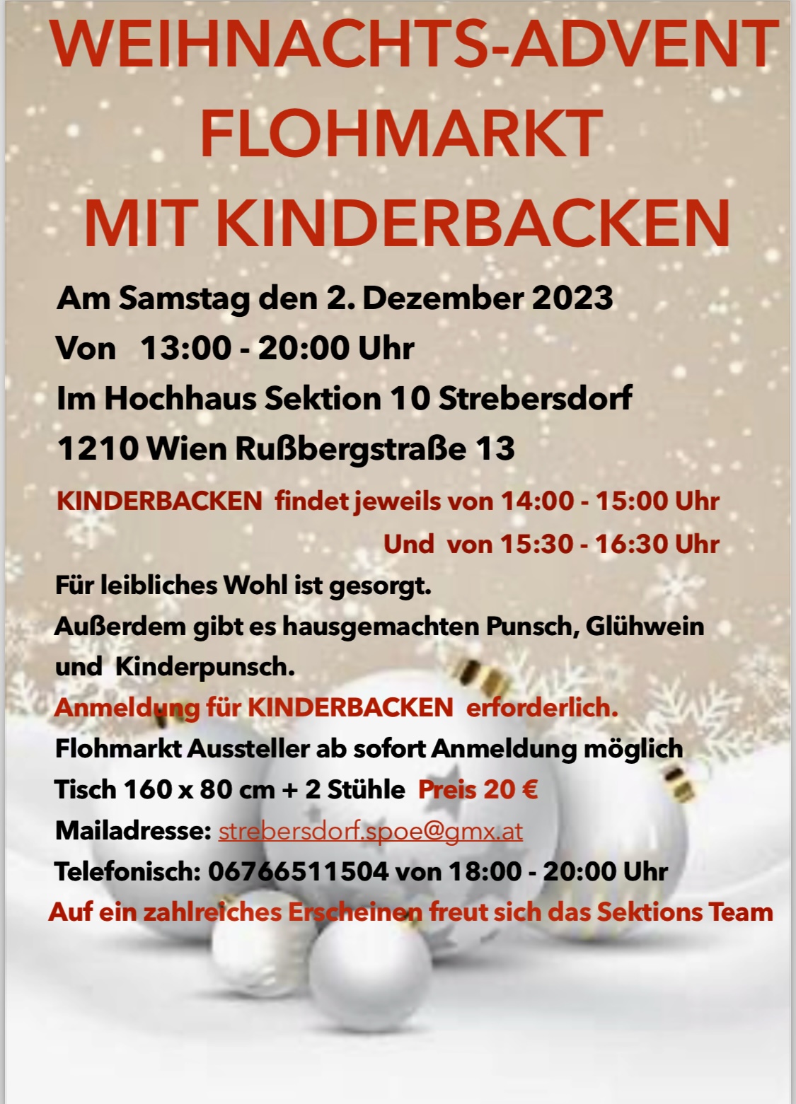WEIHNACHTS- ADVENT FLOHMARKT MIT KINDERBACKEN