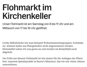 Flohmarkt im Kirchenkeller