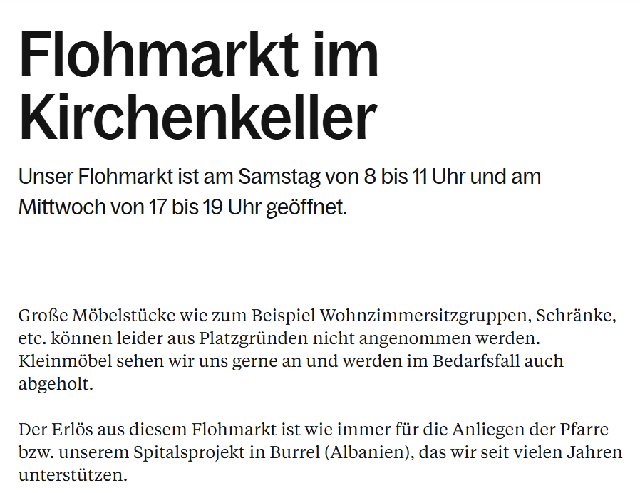 Flohmarkt im Kirchenkeller